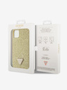 Guess Guess Strasssteinchen Dreieck Metall Logo Hülle für iPhone 11 Pro Max Gold