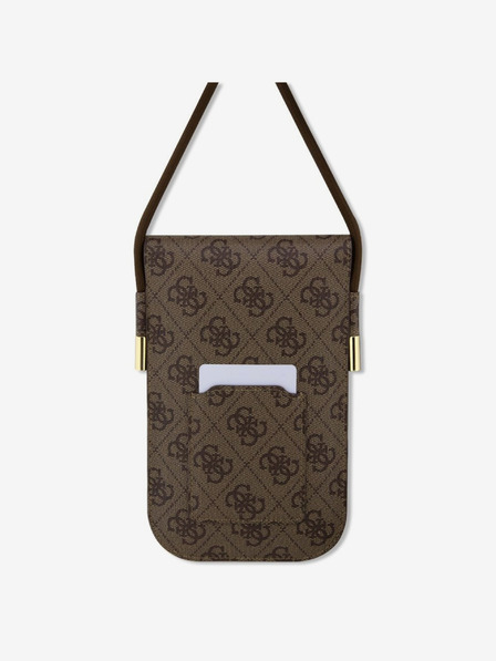 Guess Guess PU 4G Metall-Logo-Skript-Tasche für Handy Braun
