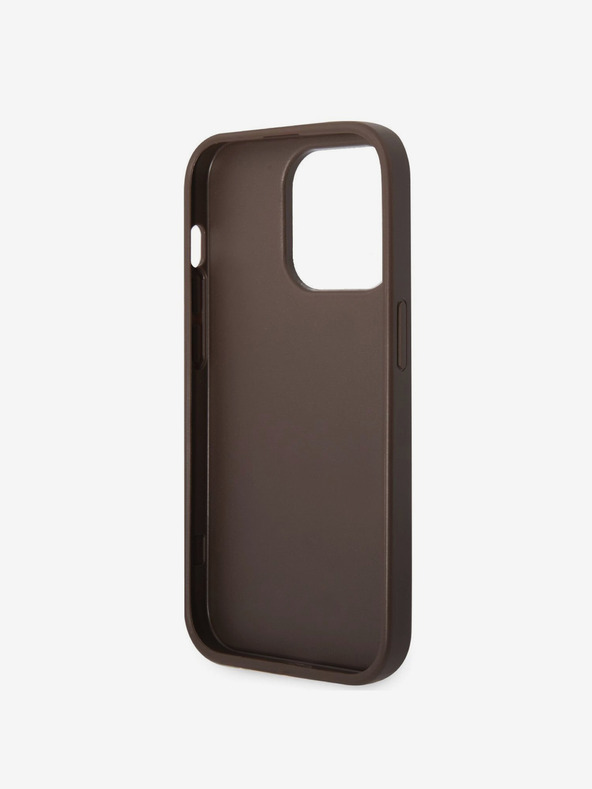 Guess PU 4G Stripe Hardcase für iPhone 14 Pro Max Brown Handyhülle