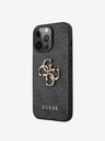 Guess Guess PU 4G Metall-Logo-Rückseite für iPhone 13 Pro Max Grau
