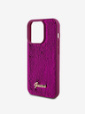 Guess Guess Pailletten-Skript-Logo-Rückseite für iPhone 14 Pro Max Magenta