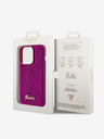 Guess Guess Pailletten-Skript-Logo-Rückseite für iPhone 14 Pro Max Magenta