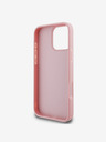 Guess Guess PU Fixed Glitter 4G Metall Logo Back Cover für iPhone 16 Pro Pink