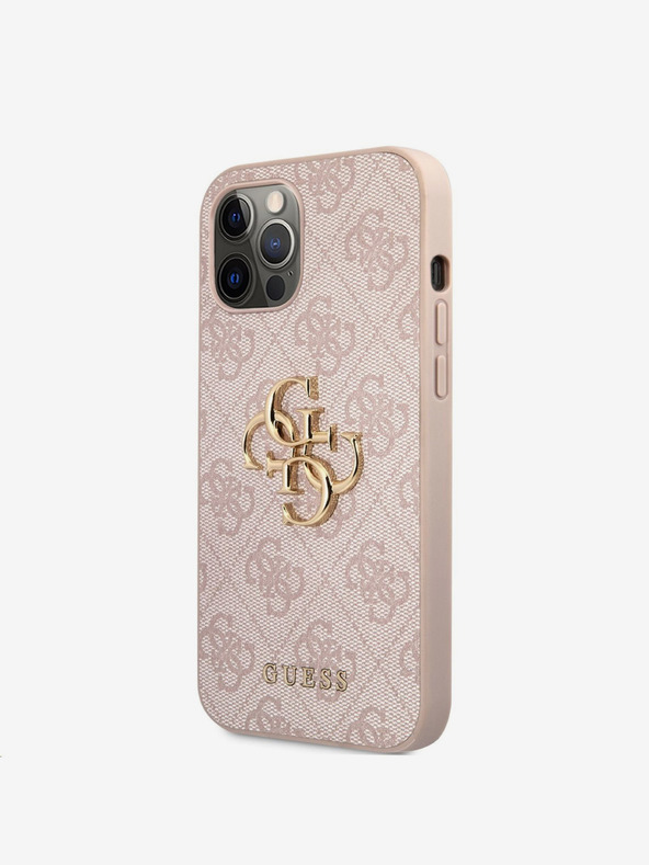 Guess Guess PU 4G Metall-Logo Schutzhülle für iPhone 12 Pro Max Pink