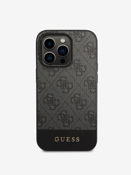 Guess Guess PU 4G Streifen-Rückseite für iPhone 14 Pro Max Grau