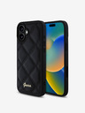 Guess Guess PU Leder Quilted Back Cover für iPhone 16 Schwarz