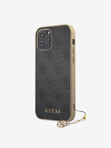 Guess Guess 4G Charm Back Cover für iPhone 12/12 Pro 6.1 Grau