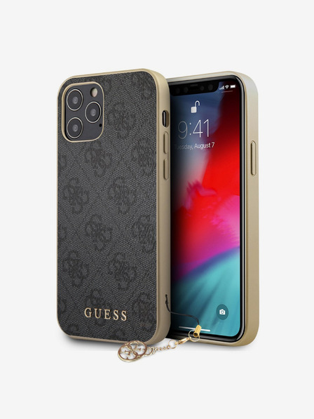 Guess Guess 4G Charm Back Cover für iPhone 12/12 Pro 6.1 Grau