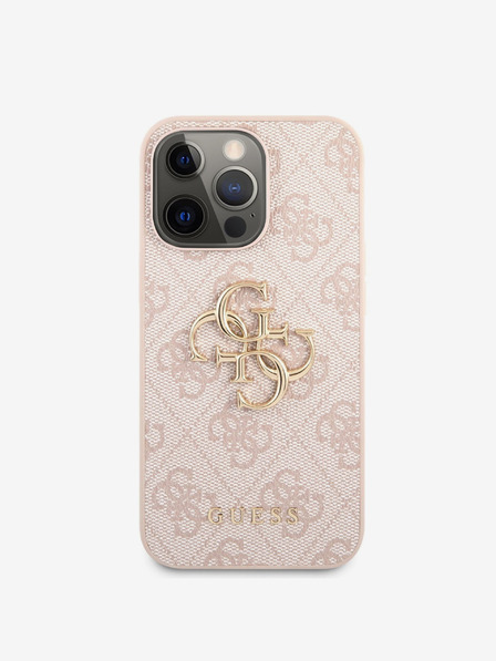 Guess Guess PU 4G Metall-Logo-Rückseite für iPhone 13 Pro Max Pink
