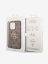 Guess Guess PU 4G Metall-Logo-Rückseite für iPhone 15 Pro Braun