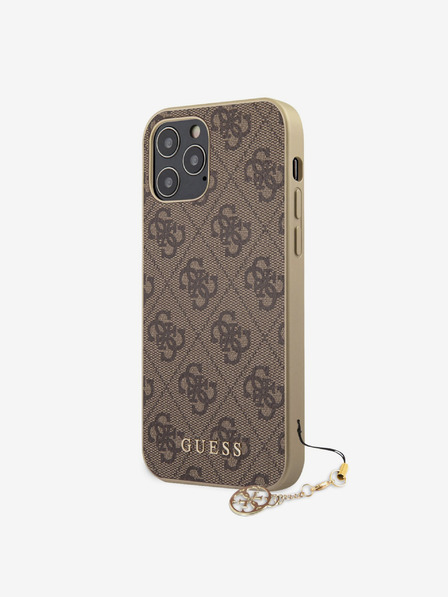 Guess Guess 4G Charm Back Cover für iPhone 12 Pro Max 6.7 Braun