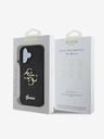 Guess Guess PU Fixed Glitter 4G Metall Logo Back Cover für iPhone 16 Plus Schwarz