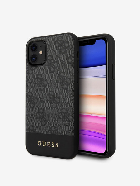Guess PU 4G Stripe Rückseite Hülle für iPhone 11 Grau Handyhülle