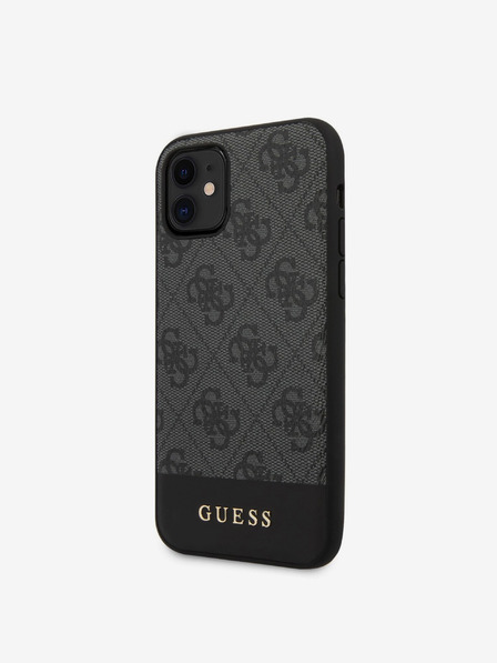 Guess PU 4G Stripe Rückseite Hülle für iPhone 11 Grau Handyhülle