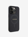 Guess PU Saffiano MagSafe Rückseite Hülle für iPhone 15 Pro Max Schwarz Handyhülle