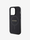 Guess PU Saffiano MagSafe Rückseite Hülle für iPhone 15 Pro Max Schwarz Handyhülle