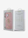 Guess Guess PU Fixed Glitter 4G Metall Logo Back Cover für iPhone 16 Pink