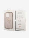 Guess PU 4G Metal Logo Rückseite Hülle für iPhone 14 Pro Rosa Handyhülle