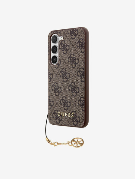 Guess Guess 4G Charm Back Cover für Samsung Galaxy S23 Braun