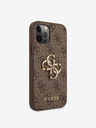 Guess Guess PU 4G Metall-Logo-Hülle für iPhone 12/12 Pro Braun