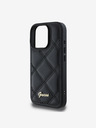 Guess Guess PU-Leder gesteppte Rückseite für iPhone 16 Pro Max Schwarz