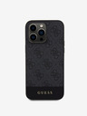 Guess Guess PU 4G Stripe MagSafe Back Cover für iPhone 15 Pro Schwarz