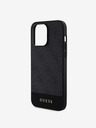 Guess Guess PU 4G Stripe MagSafe Back Cover für iPhone 15 Pro Schwarz