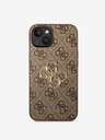 Guess Guess PU 4G Metall-Logo-Rückseite für iPhone 14 Braun
