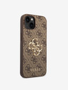 Guess Guess PU 4G Metall-Logo-Rückseite für iPhone 14 Braun