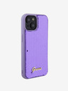 Guess Guess Pailletten-Skript-Logo-Rückseite für iPhone 15 Plus Violett