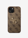 Guess Guess PU 4G Metall-Logo Schutzhülle für iPhone 15 Braun