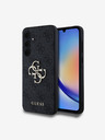 Guess Guess PU 4G Metall-Logo-Rückseite für Samsung Galaxy A35 5G Grau