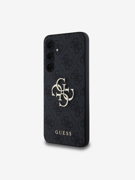 Guess Guess PU 4G Metall-Logo-Rückseite für Samsung Galaxy A35 5G Grau