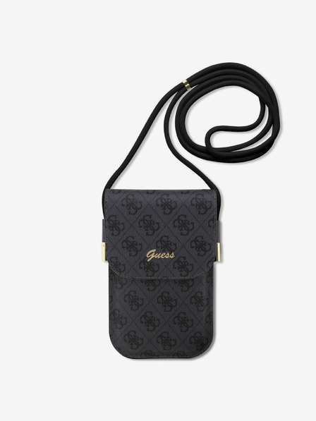 Guess Guess PU 4G Metall Logo Script Handytasche Schwarz