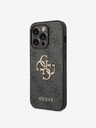 Guess Guess PU 4G Metall-Logo-Rückseite für iPhone 15 Pro Grau