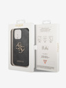 Guess Guess PU 4G Metall-Logo-Rückseite für iPhone 15 Pro Grau