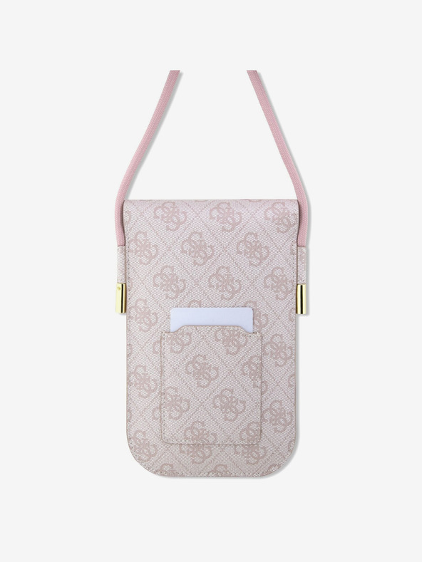 Guess Guess PU 4G Metall-Logo Skript Handytasche Pink
