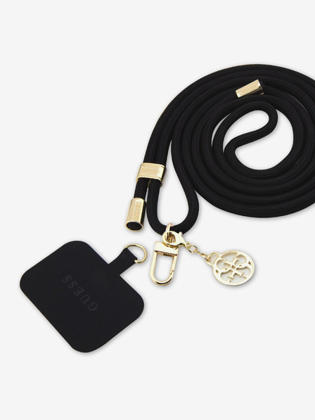 Guess Crossbody Cord 4G Charm Gold/Black Phone Case