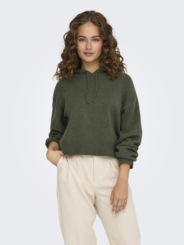 Jacqueline de Yong Khakifarbener Damen-Kapuzenpullover JDY Rue
