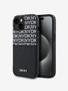DKNY PU Leder Wiederholungsmuster Kartenfach Rückseite für iPhone 14 Schwarz DKNY