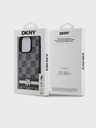 DKNY PU Leder Checkered Pattern und Stripe Back Cover für iPhone 12/12 Pro Schwarz DKNY