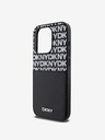 DKNY PU Leder Wiederholungsmuster Kartentasche Rückseite für iPhone 14 Pro Schwarz DKNY