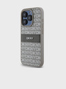 DKNY Rückseite für iPhone 14 Pro Max aus PU-Leder mit tonalem Streifenmuster Beige DKNY