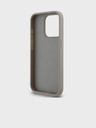 DKNY Rückseite für iPhone 14 Pro Max aus PU-Leder mit tonalem Streifenmuster Beige DKNY