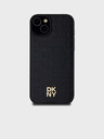 DKNY PU Leder Wiederholungsmuster Stack Logo Magsafe Schutzhülle für iPhone 13 Schwarz DKNY