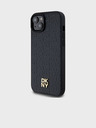 DKNY PU Leder Wiederholungsmuster Stack Logo Magsafe Schutzhülle für iPhone 13 Schwarz DKNY