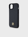 DKNY PU Leder Wiederholungsmuster Stack Logo Magsafe Schutzhülle für iPhone 13 Schwarz DKNY