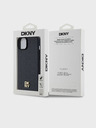 DKNY PU Leder Wiederholungsmuster Stack Logo Magsafe Schutzhülle für iPhone 13 Schwarz DKNY