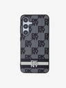 DKNY PU Leder Karomuster und Streifen Rückseitenschutz für Samsung Galaxy S24 Schwarz DKNY