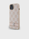 DKNY Rückseite aus PU-Leder mit Karomuster und Streifen für das iPhone 14 Pink DKNY